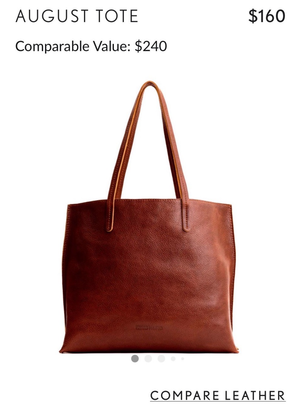 Portland Leather Brown Leather Tote - Picture 7 of 10